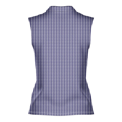 The F#@K Striped - Ladies Sleeveless Golf Polo Shirt