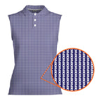 The F#@K Striped-Women Sleeveless Polo Shirt-Gerbera Prints