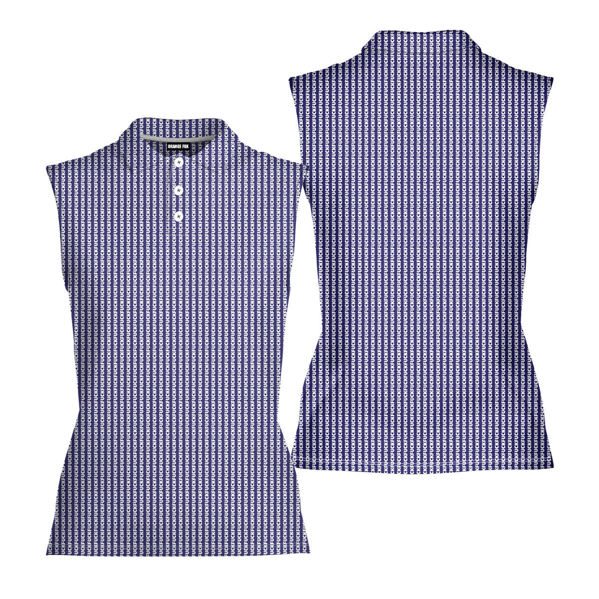 The F#@K Striped-Women Sleeveless Polo Shirt-Gerbera Prints