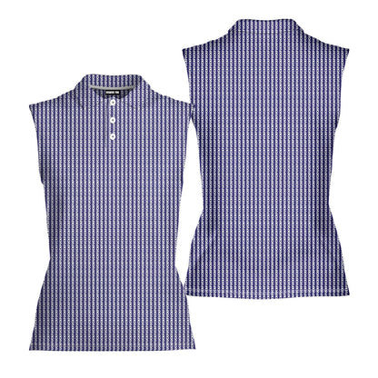 The F#@K Striped - Ladies Sleeveless Golf Polo Shirt
