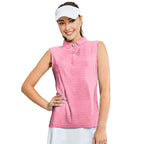 The F#@K Striped-Women Sleeveless Polo Shirt-Gerbera Prints