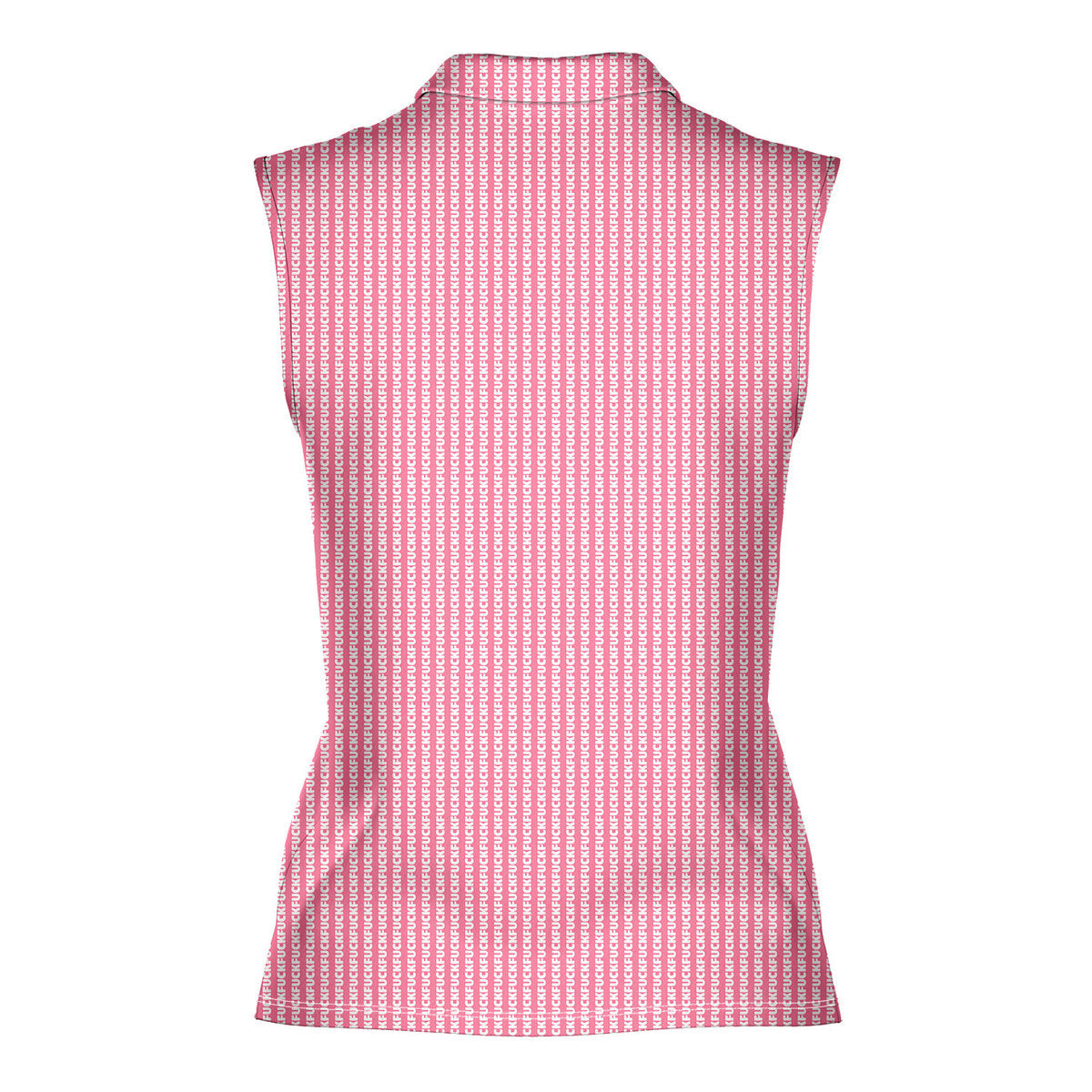 The F#@K Striped-Women Sleeveless Polo Shirt-Gerbera Prints