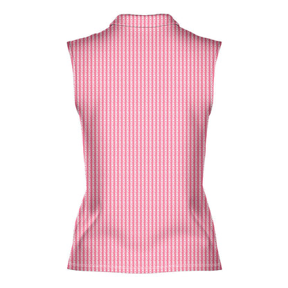 The F#@K Striped - Ladies Sleeveless Golf Polo Shirt