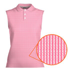 The F#@K Striped-Women Sleeveless Polo Shirt-Gerbera Prints