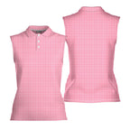 The F#@K Striped-Women Sleeveless Polo Shirt-Gerbera Prints