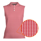 The F#@K Striped-Women Sleeveless Polo Shirt-Gerbera Prints