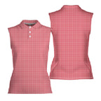 The F#@K Striped-Women Sleeveless Polo Shirt-Gerbera Prints
