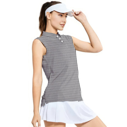 The F#@K Striped - Ladies Sleeveless Golf Polo Shirt