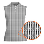 The F#@K Striped-Women Sleeveless Polo Shirt-Gerbera Prints