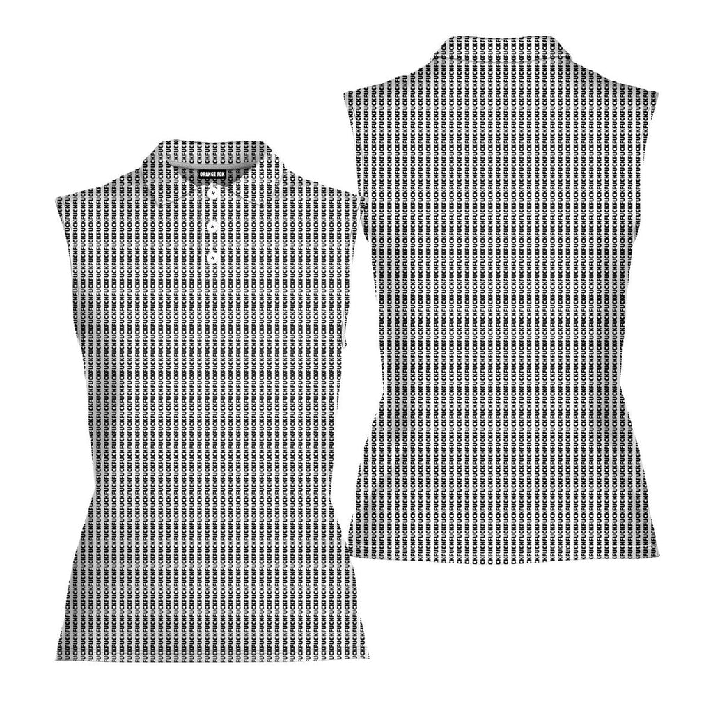 The F#@K Striped-Women Sleeveless Polo Shirt-Gerbera Prints