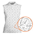 Doodle Golf-Women Sleeveless Polo Shirt-Gerbera Prints