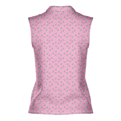 The Shocker Pink - Ladies Sleeveless Golf Polo Shirt