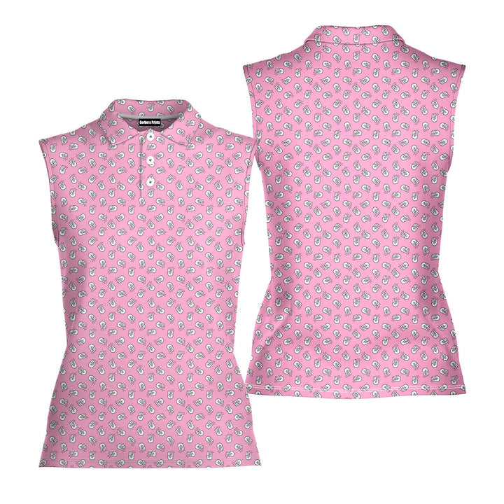 The Shocker Pink - Ladies Sleeveless Golf Polo Shirt