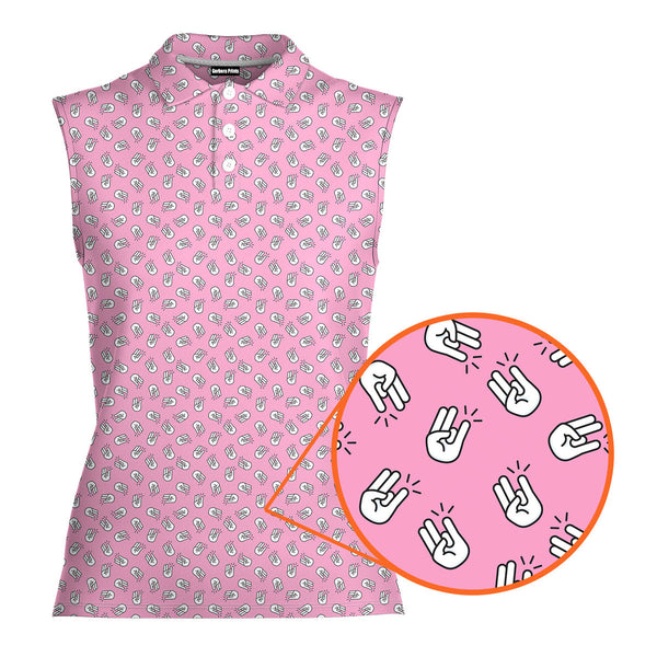 The Shocker Pink - Ladies Sleeveless Golf Polo Shirt