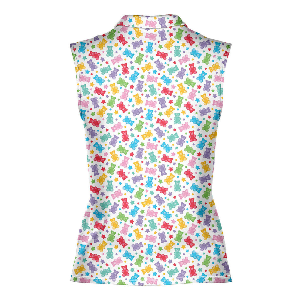 Gummy Bears-Women Sleeveless Polo Shirt-Gerbera Prints