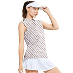 Friendly Hello-Women Sleeveless Polo Shirt-Gerbera Prints