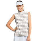 Friendly Hello-Women Sleeveless Polo Shirt-Gerbera Prints