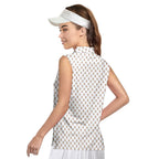 Friendly Hello-Women Sleeveless Polo Shirt-Gerbera Prints