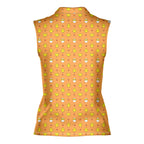Chick Magnet-Women Sleeveless Polo Shirt-Gerbera Prints