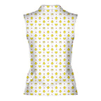 Chick Magnet-Women Sleeveless Polo Shirt-Gerbera Prints