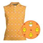 Chick Magnet-Women Sleeveless Polo Shirt-Gerbera Prints