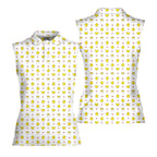 Chick Magnet-Women Sleeveless Polo Shirt-Gerbera Prints