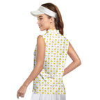 Chick Magnet-Women Sleeveless Polo Shirt-Gerbera Prints
