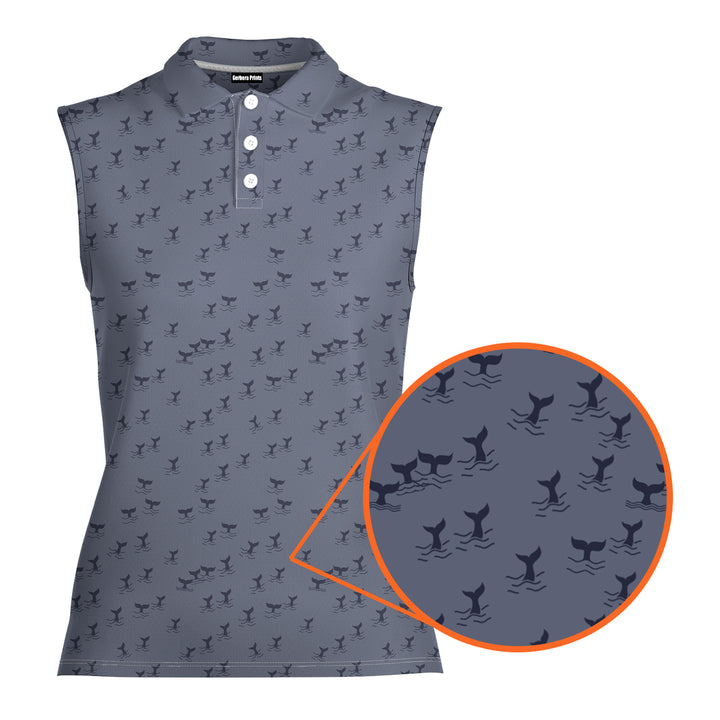 The Scattered Whales - Ladies Sleeveless Golf Polo Shirt