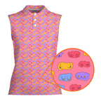 Snuggle Pups-Women Sleeveless Polo Shirt-Gerbera Prints