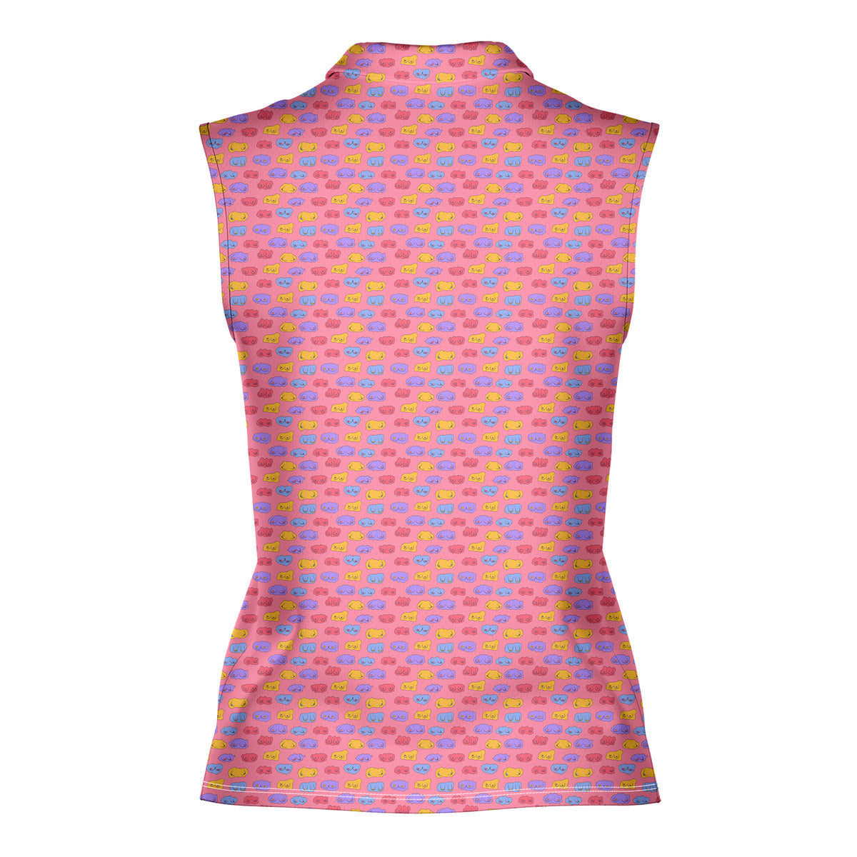 Snuggle Pups-Women Sleeveless Polo Shirt-Gerbera Prints