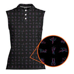 Kama Sutra-Women Sleeveless Polo Shirt-Gerbera Prints
