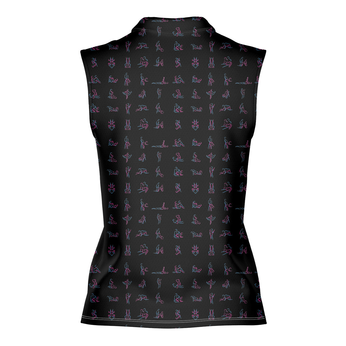 Kama Sutra-Women Sleeveless Polo Shirt-Gerbera Prints
