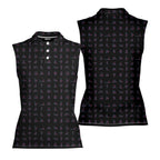 Kama Sutra-Women Sleeveless Polo Shirt-Gerbera Prints