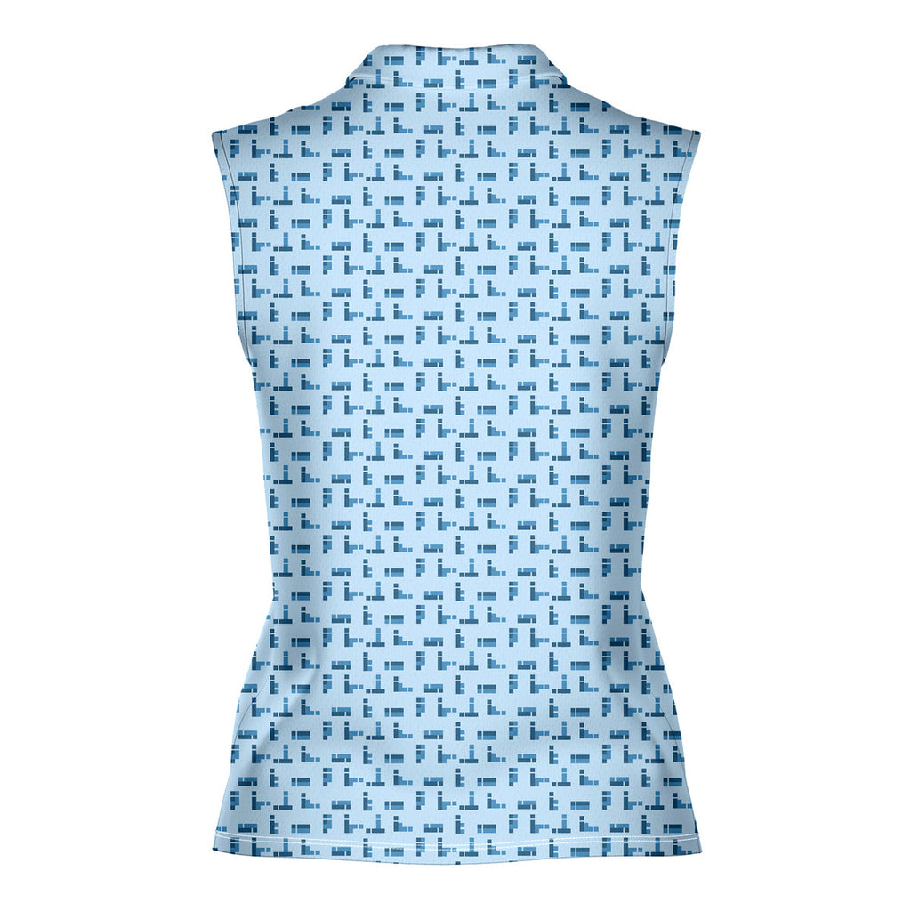 Puzzle Lovers-Women Sleeveless Polo Shirt-Gerbera Prints