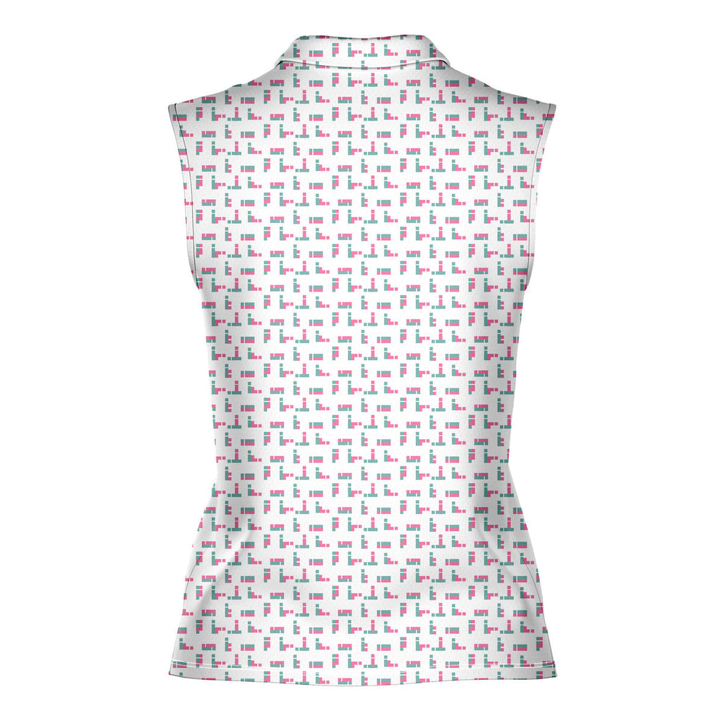 Puzzle Lovers-Women Sleeveless Polo Shirt-Gerbera Prints