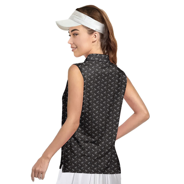 Ball & Wedge - Ladies Sleeveless Golf Polo Shirt 