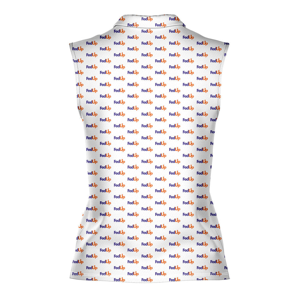 Fedup-Women Sleeveless Polo Shirt-Gerbera Prints