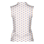 Fedup-Women Sleeveless Polo Shirt-Gerbera Prints