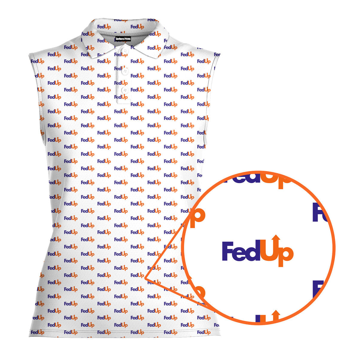 Fedup-Women Sleeveless Polo Shirt-Gerbera Prints