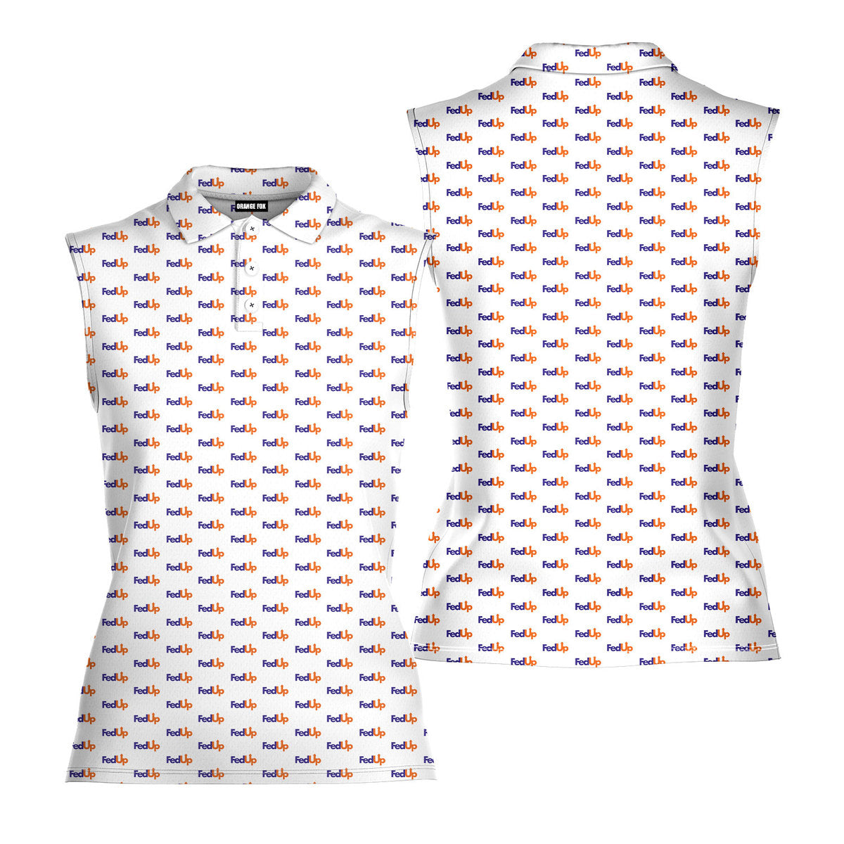 Fedup-Women Sleeveless Polo Shirt-Gerbera Prints