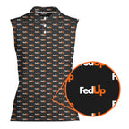 Fedup-Women Sleeveless Polo Shirt-Gerbera Prints