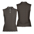 Fedup-Women Sleeveless Polo Shirt-Gerbera Prints