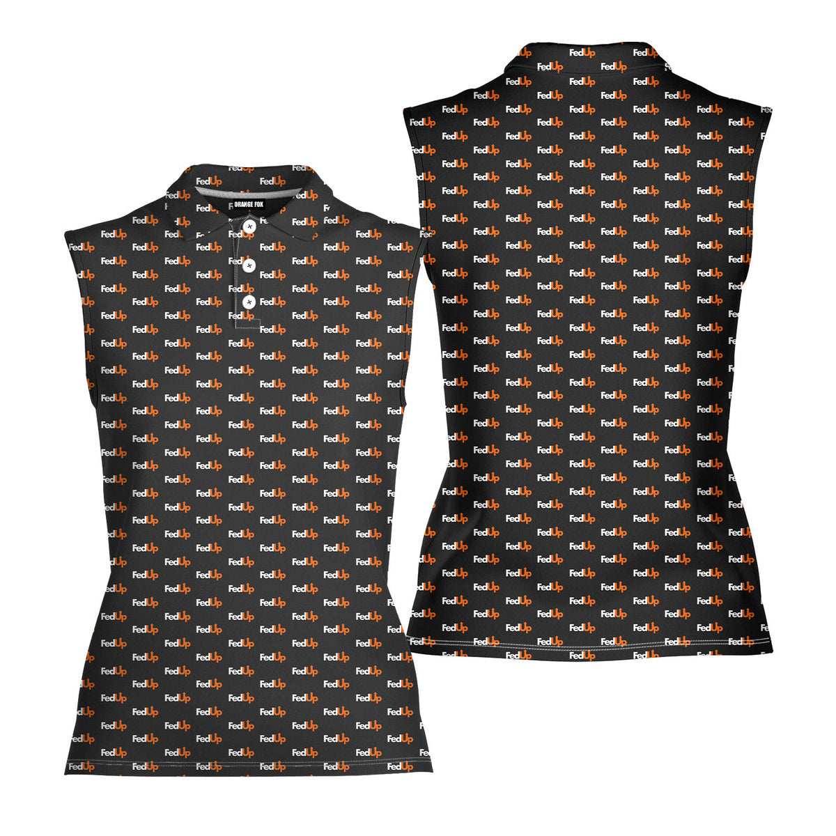 Fedup-Women Sleeveless Polo Shirt-Gerbera Prints