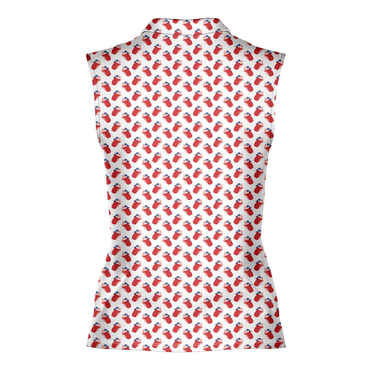Greatest Lips American-Women Sleeveless Polo Shirt-Gerbera Prints