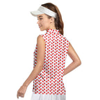 Greatest Lips American-Women Sleeveless Polo Shirt-Gerbera Prints