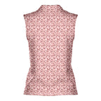 Frank and Beans Pink-Women Sleeveless Polo Shirt-Gerbera Prints