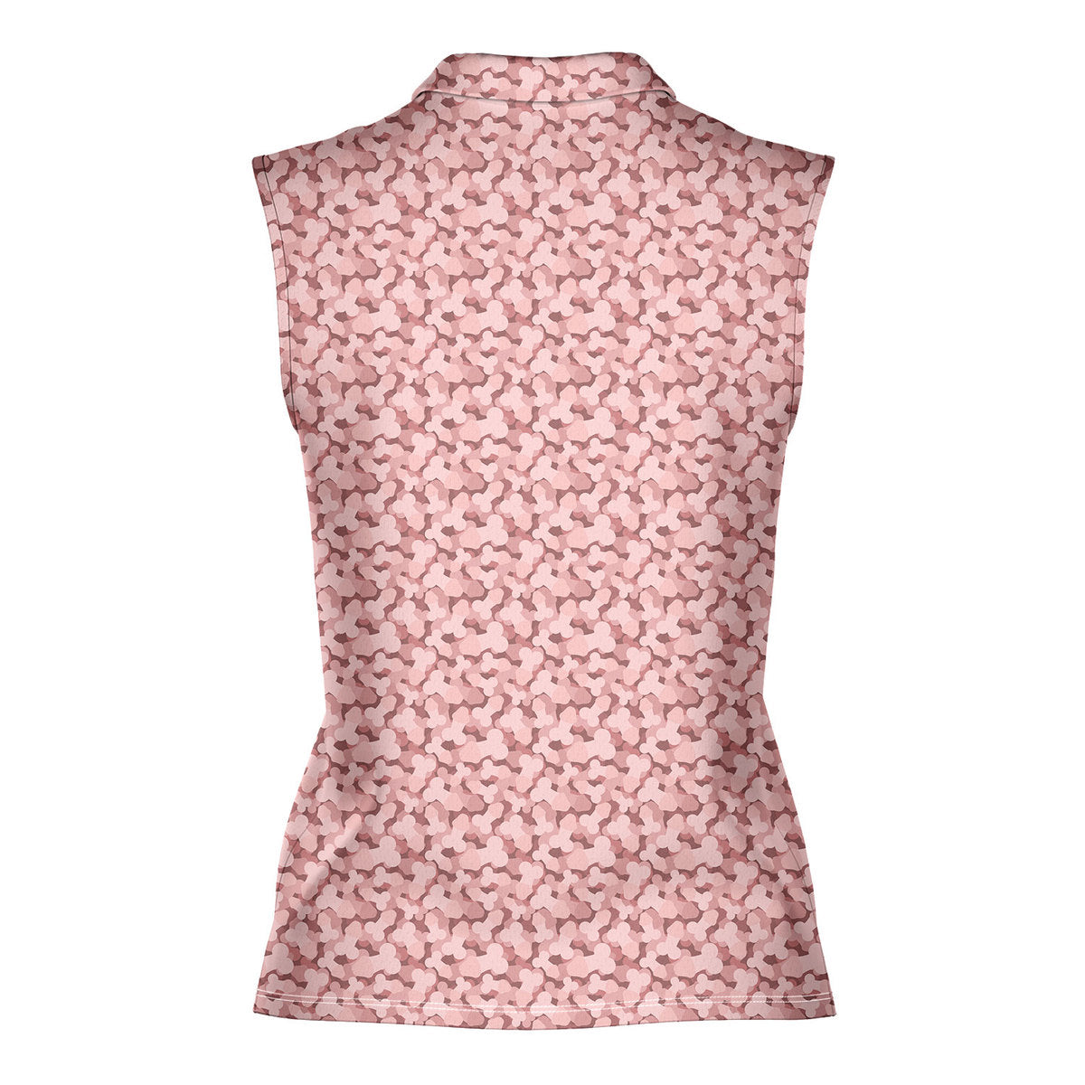 Frank and Beans Pink-Women Sleeveless Polo Shirt-Gerbera Prints