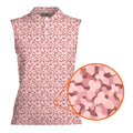 Frank and Beans Pink-Women Sleeveless Polo Shirt-Gerbera Prints
