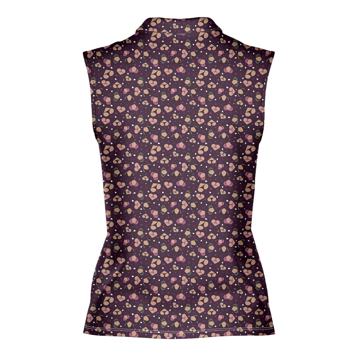 Hearts Like Bust-Women Sleeveless Polo Shirt-Gerbera Prints