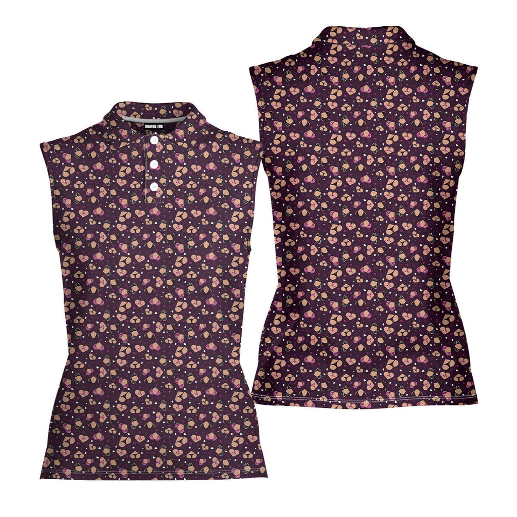 Hearts Like Bust-Women Sleeveless Polo Shirt-Gerbera Prints